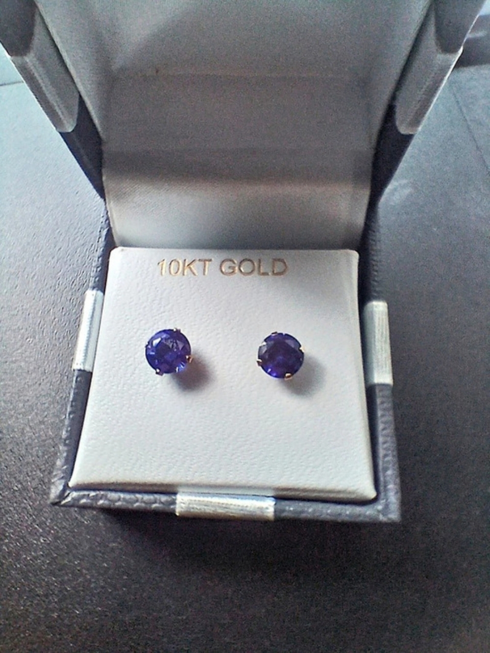 10k Blue Gemstone Stud Earrings Like New
